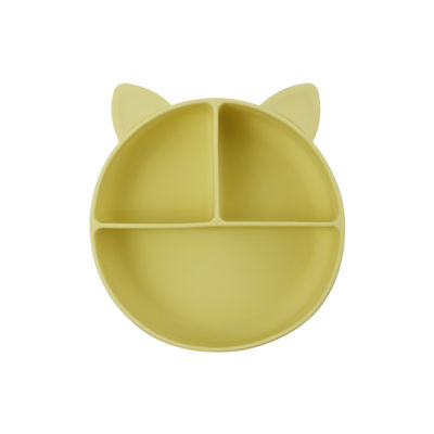 อาหารเกรดซิลิโคนเด็กแมว แบ่งจานอาหาร Bowl การ์ตูน Fox จานดูด