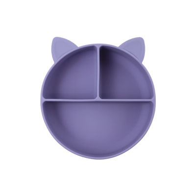อาหารเกรดซิลิโคนเด็กแมว แบ่งจานอาหาร Bowl การ์ตูน Fox จานดูด