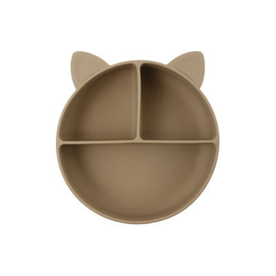 อาหารเกรดซิลิโคนเด็กแมว แบ่งจานอาหาร Bowl การ์ตูน Fox จานดูด