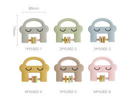ของเล่นเด็กซิลิโคนเป็นมิตรกับสิ่งแวดล้อม Rattle Rabbit Shape สำหรับเด็กวัยหัดเดิน