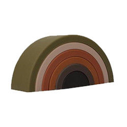 ของเล่นซิลิโคนอ่อนนุ่มแบบกำหนดเอง Rainbow Stacking สำหรับการศึกษาของทารก
