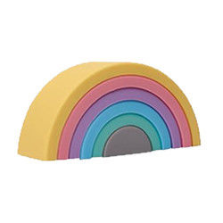ของเล่นซิลิโคนอ่อนนุ่มแบบกำหนดเอง Rainbow Stacking สำหรับการศึกษาของทารก