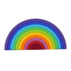 ของเล่นซิลิโคนอ่อนนุ่มแบบกำหนดเอง Rainbow Stacking สำหรับการศึกษาของทารก