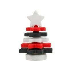 คริสต์มาสซิลิโคน Star Stacker BPA ฟรีเป็นมิตรกับสิ่งแวดล้อมสำหรับการศึกษาของเด็ก