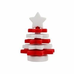 คริสต์มาสซิลิโคน Star Stacker BPA ฟรีเป็นมิตรกับสิ่งแวดล้อมสำหรับการศึกษาของเด็ก