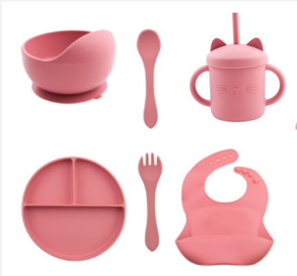 ชุดอาหารกลางวันสีซิลิโคนแบบ Custom Pantone 5 PCS ชุดสับซ้อนซิลิโคน