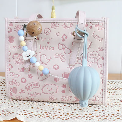 ปลอดสารบีพีเอ Safe Silicone Pacifier Case Holder Hot Air Balloon Shape Pacifier Pouch
