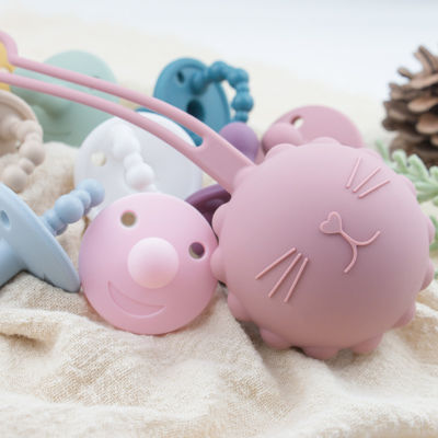 Cat Kitty Shape Silicone Pacifier Case case holder for Baby Toddler Teething pacifiers