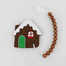 ยางกัดต้นคริสต์มาสซิลิโคน DIY, ลูกปัดยางนุ่มปลอดภัยสำหรับการงอกของฟัน