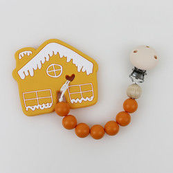 ยางกัดต้นคริสต์มาสซิลิโคน DIY, ลูกปัดยางนุ่มปลอดภัยสำหรับการงอกของฟัน