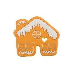 ยางกัดซิลิโคนแบบกำหนดเองสีสันสดใสยางกัด Gingerbread Man เป็นมิตรกับสิ่งแวดล้อมสำหรับเด็ก