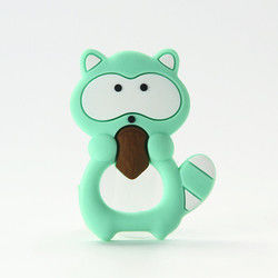 Animal Cat Kitten ซิลิโคนยางกัดเด็ก BPA ฟรีสำหรับเด็กวัยหัดเดินการงอกของฟัน