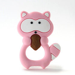 Animal Cat Kitten ซิลิโคนยางกัดเด็ก BPA ฟรีสำหรับเด็กวัยหัดเดินการงอกของฟัน