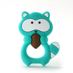 Animal Cat Kitten ซิลิโคนยางกัดเด็ก BPA ฟรีสำหรับเด็กวัยหัดเดินการงอกของฟัน
