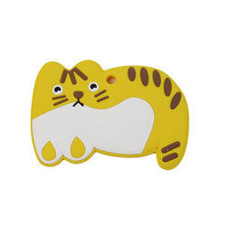 Animal Cat Kitten ซิลิโคนยางกัดเด็ก BPA ฟรีสำหรับเด็กวัยหัดเดินการงอกของฟัน