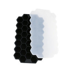 ถาดน้ำแข็งยางนุ่ม PVC ฟรีพร้อมฝาทรงรังผึ้ง OEM