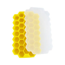 ถาดน้ำแข็งยางนุ่ม PVC ฟรีพร้อมฝาทรงรังผึ้ง OEM