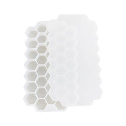 ถาดน้ำแข็งยางนุ่ม PVC ฟรีพร้อมฝาทรงรังผึ้ง OEM