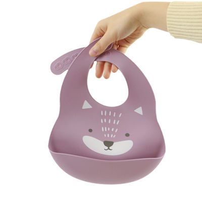 Cacoon Cat Fox พิมพ์ซิลิโคนจับอาหาร Bibs สำหรับเด็กวัยหัดเดินอาหารเช้า Feedings