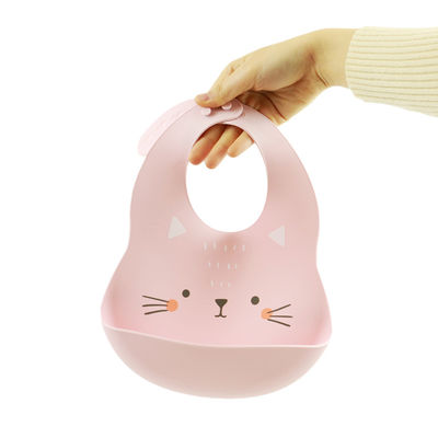 Cacoon Cat Fox พิมพ์ซิลิโคนจับอาหาร Bibs สำหรับเด็กวัยหัดเดินอาหารเช้า Feedings