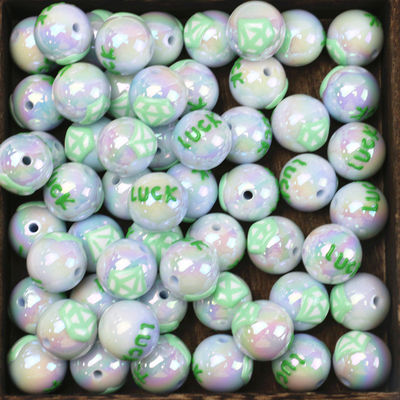 Chunky Gumball สีชมพูจำนวนมาก Bubblegum ลูกปัดอะคริลิกลูกปัดแบบหลวมสำหรับเครื่องประดับ