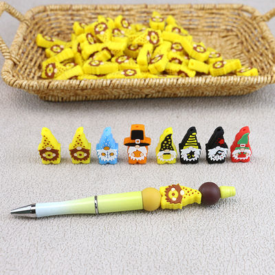 การ์ตูนน่ารักซิลิโคน Gnomes Focal Bead 100 ชิ้น Custom MOQ ต่ำ