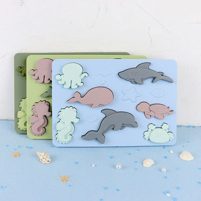 Ocean World Silicone Puzzle BPA Free เป็นมิตรกับสิ่งแวดล้อมสำหรับการศึกษาสำหรับเด็ก