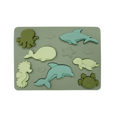 Ocean World Silicone Puzzle BPA Free เป็นมิตรกับสิ่งแวดล้อมสำหรับการศึกษาสำหรับเด็ก