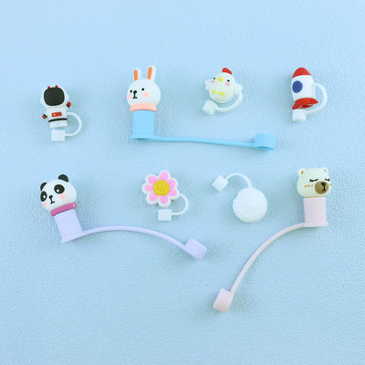 Custom 3D Silicone Straw Cover Name Brand Personalized Design หมวกฟาง