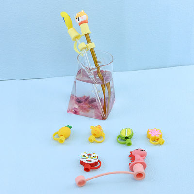 Custom 3D Silicone Straw Cover Name Brand Personalized Design หมวกฟาง