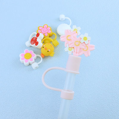 ปลอดสารพิษขนาดวัสดุที่แตกต่างกัน Straw / Sippy Topper เสน่ห์ฝาครอบฟางซิลิโคน