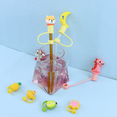 ปลอดสารพิษขนาดวัสดุที่แตกต่างกัน Straw / Sippy Topper เสน่ห์ฝาครอบฟางซิลิโคน