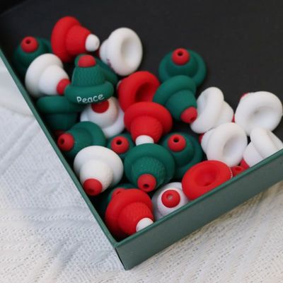 สีซิลิโคน O Ring Beads ปลอดภัยและไม่เป็นพิษ สีซิลิโคน 3D หมวกคริสต์มาส สีซิลิโคน สําหรับเด็ก เด็ก DIY สีสิลิโคน