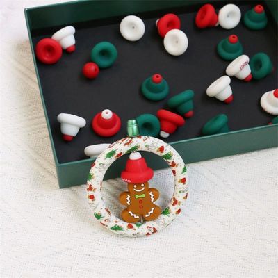 สีซิลิโคน O Ring Beads ปลอดภัยและไม่เป็นพิษ สีซิลิโคน 3D หมวกคริสต์มาส สีซิลิโคน สําหรับเด็ก เด็ก DIY สีสิลิโคน