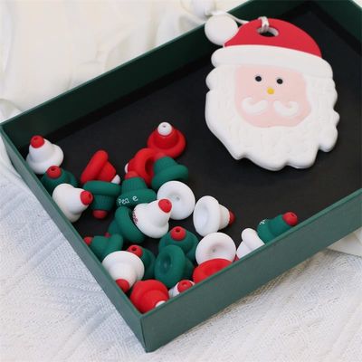 ขายปลีก 100% ปลอดภัย BPA ฟรี สีซิลิโคน ลูกขุนกับ 3D หมวกคริสต์มาส โฟกัล - ไม่เป็นพิษ