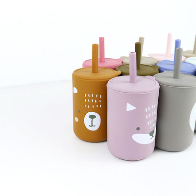 นุ่มนวล ฟรี BPA ทนทาน ซิลิโคน เด็กทารกเด็กจานดื่มด้วยสลัดและฝาสําหรับประสบการณ์การเลี้ยงที่สบาย