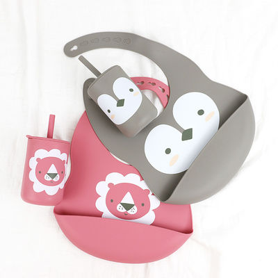 กันน้ําและสะอาดง่าย ซิลิโคน Baby Bib สําหรับ 0-4 ปี