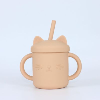 155 กรัม ซิลิโคนแก้วดื่ม พร้อมพิมพ์ Sippy Cup พร้อมสลัด