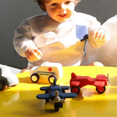 custom and wholesale Safe Silicone Vehicle Toys set for Babies รถกระบะ รถกระบะ รถจักรยานยนต์ ของเล่นรถยนต์