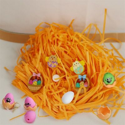 สีซิลิโคนข้อมือฟันด้วยการออกแบบการพิมพ์ตามสั่ง สีซิลิโคนไข่อีสเตอร์ 3 มิติที่มีเปลือกเปลือก
