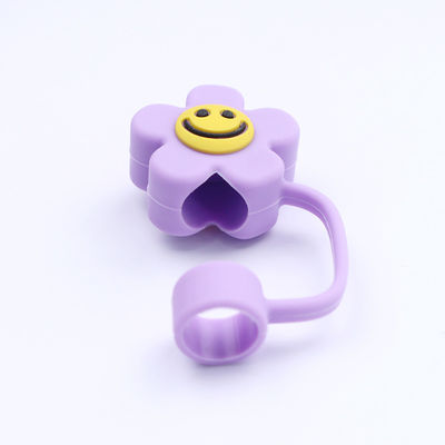 3D Flower Design ซิลิโคนสตรอว์คาป 100% Bpa ฟรี ไม่เป็นพิษ ปลอดภัย ซิลิโคน Toppers สําหรับถ้วยสตรอว์