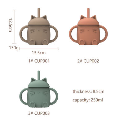 อาหารเกรดซิลิโคนสลม Sippy ถ้วย 200 มล ความจุ