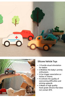 ของเล่นรถยนต์และเครื่องบิน Montessori ซิลิโคนอ่อน