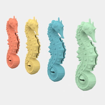 ของเล่นซิลิโคนรูปม้าน้ำปลอดสาร BPA สำหรับสัตว์เลี้ยง – ของเล่นฝึกสมองแบบชะลอการกินและของเล่นกัดสำหรับสุนัขและแมว