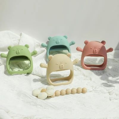 PAISEN Custom Soft Teether Toy Teething Gloves Newborn Bpa Free Baby Silicone Teething Mitten สําหรับทารก