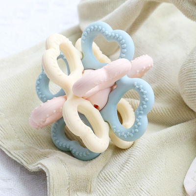 PAISEN BSCI Rattle Baby Teether Ball Toy BPA ฟรี ซิลิโคน โซฟต์บอล ยืดหยุ่นง่ายสําหรับเด็กอายุ 6 เดือน+