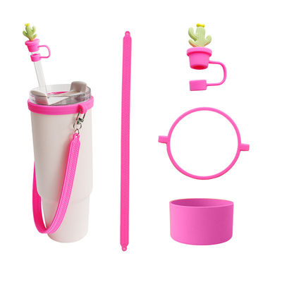 30oz 40oz Tumbler กับมือ Anti-scratch ซิลิโคนถ้วยแขนและ Anti-สลิป ถ้วยน้ํา