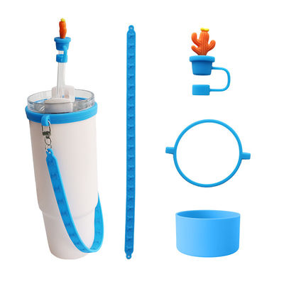 30oz 40oz Tumbler กับมือ Anti-scratch ซิลิโคนถ้วยแขนและ Anti-สลิป ถ้วยน้ํา