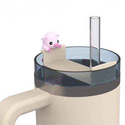 อุปกรณ์เสริมบาร์ การ์ตูนน่ารัก ปันดา กระต่าย หมู ออกแบบ BPA ฟรี สีซิลิโคนเกรดอาหาร Aceesoreis สําหรับกระป๋อง Tumblers